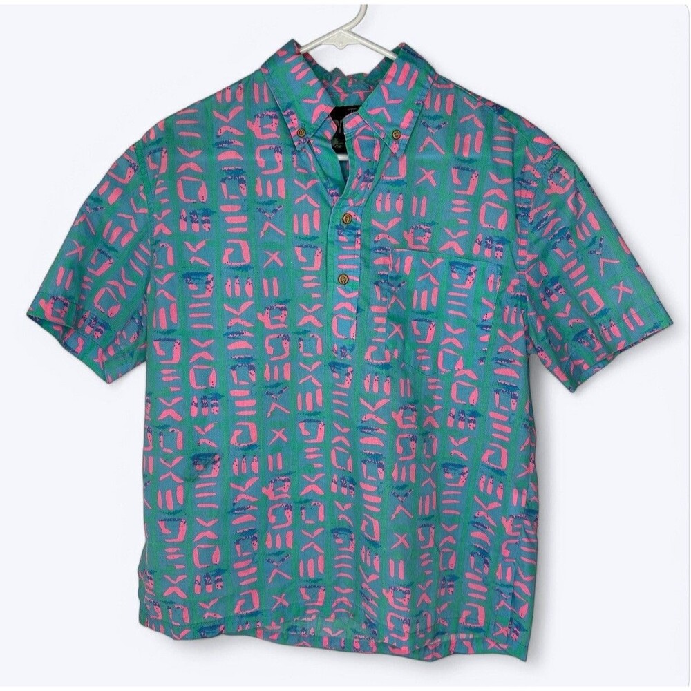 Chubbies The Nutter Popover Pocket Shirt‎ Half Button Hawaiian Resort Beach Sz S